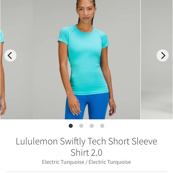 lululemon athletica Tops - Lululemon Swiftly Tech Short sleeve shirt 2.0 Electric turquoise Sz 6